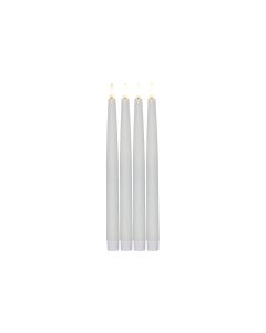 Star Trading LED-Stabkerzen Set Dinner Flamme Ø 2.2x28.6 cm, Weiss, 4 Stk