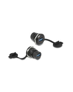 Delock USB 3.2 Gen 1 Typ-A Einbaubuchse mit Staubschutzkappe