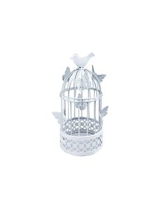 Dameco Vogelkäfig mit Schmetterlingen 22 cm, Weiss
