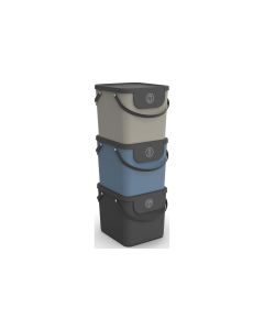 Rotho Recyclingbehälter Albula 40 l, Blau/Grau/Schwarz