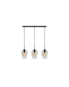Markslöjd Pendelleuchte Retro, 3 x E27, max. 60W, Schwarz/Smoke