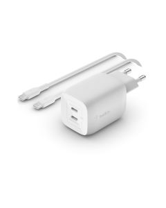 Belkin USB-Wandladegerät Dual USB-C GaN PD 65W + USB-C-Kabel