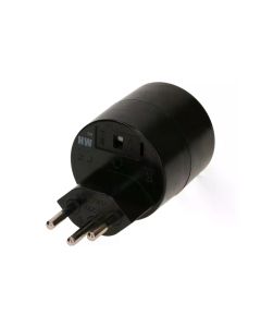 Max Hauri Reiseadapter Schuko – T12, Schwarz