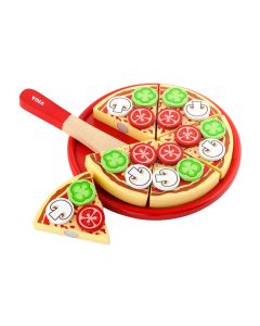Viga Spiel-Lebensmittel Spielpizza aus Holz