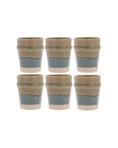 Villa Collection Kaffeebecher Evig 350 ml, 6 Stück, Blau/Braun