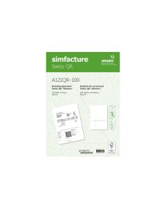 Simplex Einzahlungsschein Simfacture Swiss QR 100 Blatt, Weiss