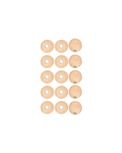 lalana Holzperlen Hölzerne Perlen 15 mm, 15 Stück