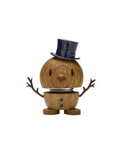 Hoptimist Deko Bumble Schneemann Oak S 7.8 cm, Braun/Schwarz