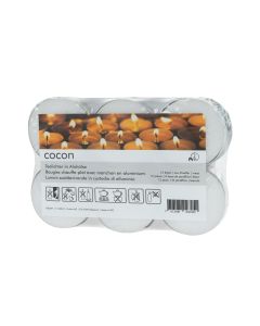 COCON Teelichter gross in Aluhülse 12 Stück, Weiss