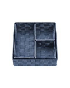 diaqua® Aufbewahrungskorb Irina 4 Stück, Blau