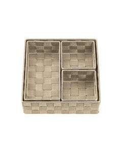 diaqua® Aufbewahrungskorb Irina 4 Stück, Beige
