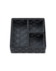 diaqua® Aufbewahrungskorb Irina 4 Stück, Schwarz