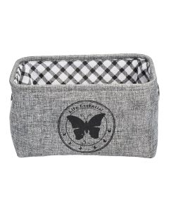 diaqua® Aufbewahrungskorb Butterfly 28 x 19 x 16 cm, Grau