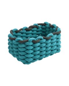 diaqua® Aufbewahrungskorb Cord 20 x 14 x 10 cm, Petrol/Schwarz