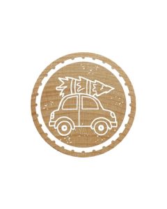 Woodies Stempel Auto mit Tannenbaum 1 Stück