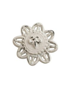 Chic Antique Möbelgriff mit französischer Lilie Ø 8 cm, antik Créme