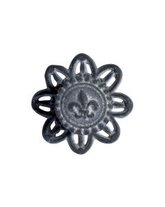 Chic Antique Möbelgriff mit französischer Lilie Ø 8 cm, antik Grau