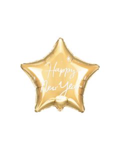 Partydeco Folienballon Happy New Year Gold, 38 x 44 cm, 1 Stück