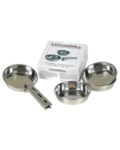 LotusGrill Pfännchen-Set, Inox, 4-teilig