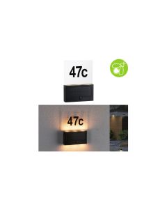 Paulmann Wandleuchte Solar Hausnummer, Neda, 2200K, Anthrazit