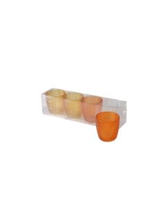 Boltze Windlicht Marilu 4 Stück, 7.5 cm, Orange