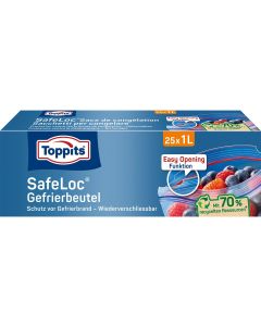 Toppits Gefrierbeutel Doppelverschluss SafeLoc, 25 Stück