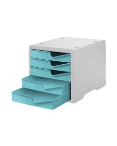 Styro Schubladenbox Styroswingbox Lichtgrau/Aqua