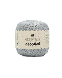 Rico Design Häkel- und Strickgarn Essentials Crochet 50 g, Hellgrau