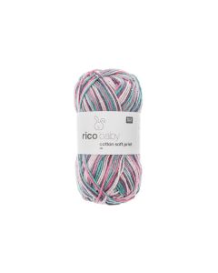 Rico Design Wolle Baby Cotton Soft Print 50 g, Rosa; Türkis