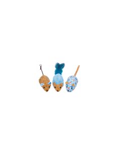 Nobby Katzen-Spielzeug Plüsch Mäuse mit Catnip, Blau, 12 cm