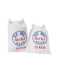 HobbyFun Mini-Utensilien Mehlsack 2 Stück, Weiss