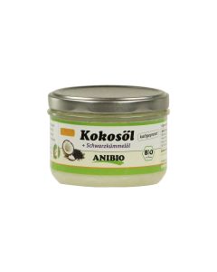 Anibio Hunde-Nahrungsergänzung Kokosöl + Schwarzkümmelöl, 200 ml