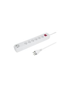 STEFFEN Steckdosenleiste POWER EASY 6x T13, 1x USB-A/USB-C PD, Weiss