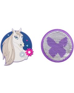 Schneiders Badges Horse + Butterfly, 2 Stück