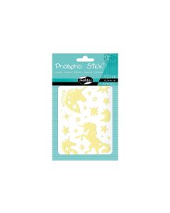 Clairefontaine Motivsticker UV Phospho Einhorn 2 Bögen, 56 Sticker