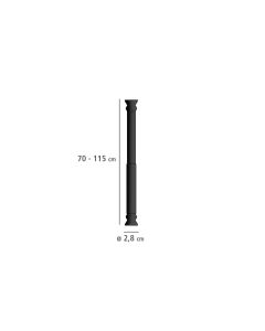 Wenko Duschvorhangstange 70 x 115 cm, Schwarz