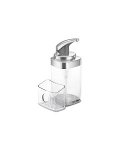 Simplehuman Seifenspender mit Caddy 650 ml, Silber/Transparent