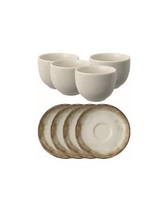 Arthur Krupp Espresso Becher Shade Earth 100 ml, 4 Stück, Braun/Weiss