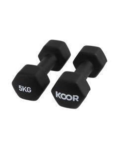 KOOR Kurzhantel-Set 5 kg, Schwarz