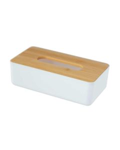 Wenko Kosmetiktuchbox Rotello Nature/Weiss, Bambus/Kunststoff