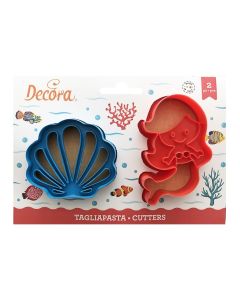 Decora Guetzli-Ausstecher-Set 2 Stück, Meerjungfrau und Muschel