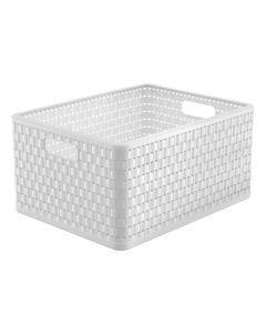 Rotho Aufbewahrungskorb Country 43 x 33 x 21,5 cm, Weiss