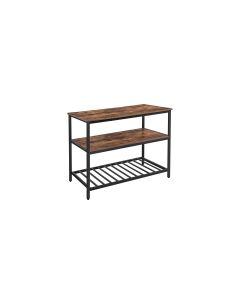 VASAGLE Küchenregal mit 3 Ablagen 120 x 90 cm, Braun/Schwarz