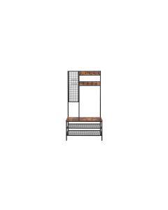 VASAGLE Garderobe mit Sitzbank 185 cm, Braun/Schwarz