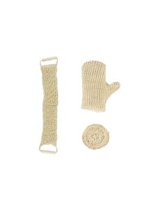 MSV Badeschwamm-Set aus Sisal, Weiss