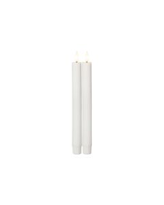 Star Trading LED-Stabkerzen Set Flamme Stripe, 25 cm, Weiss, 2 Stück