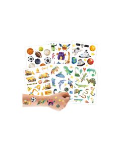 Papierdrachen Tattoo Set Metallic – Bagger & Dino