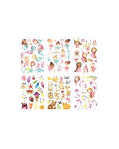 Papierdrachen Tattoo Set Einhorn, Meerjungfrau, Prinzessin