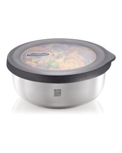 GEFU Vorratsdose Provido Rund, 1 l, Schwarz/Silber matt
