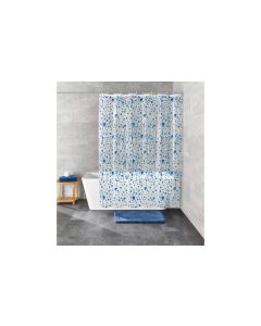 Kleine Wolke Duschvorhang Bubble 180 x 200 cm, Blau/Transparent
